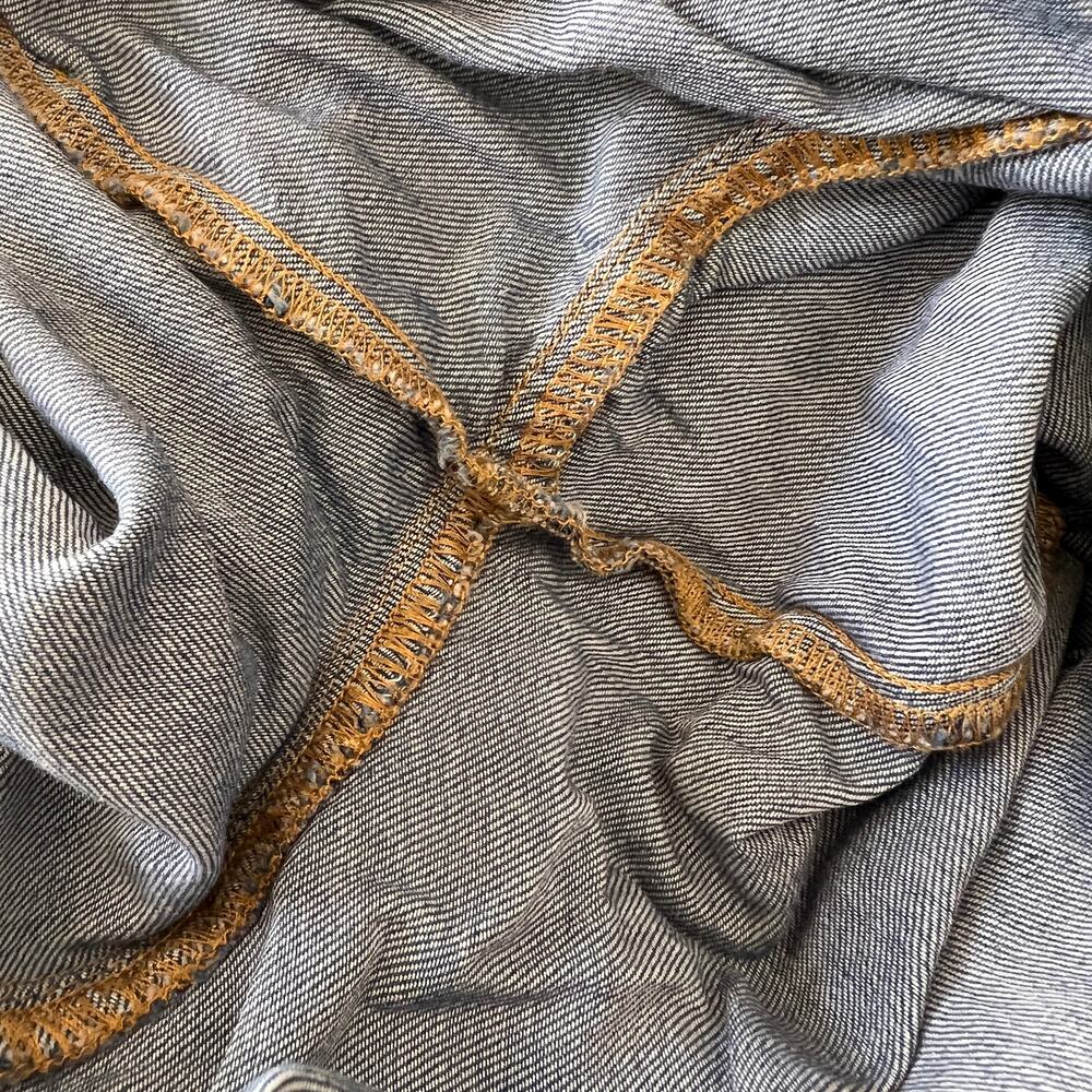 Pendleton Chambray Denim Jumpsuit Women’s M Wide Leg Belted 100% Cotton V-Neck - Picture 9 of 12